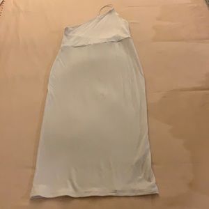White one shoulder fitted dress